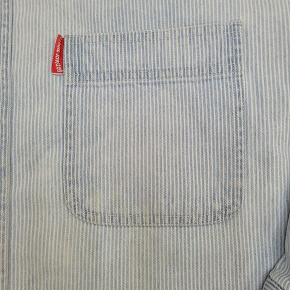 Vintage 90s Looney-Tunes Button Shirt XL 25x31 Pinstripe - Picture 16 of 16